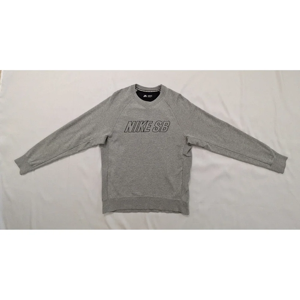 Nike SB Sweatshirt Gray Spell Out Pullover Skateboarding Men's Large L *READ*